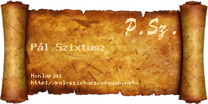 Pál Szixtusz névjegykártya
